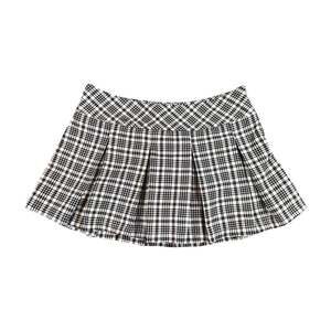 Sugar & Jade Women’s Black White Plaid Pleated High Rise Mini Skirt Size 10